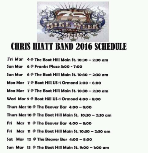 Chris Hiatt Band Schedule